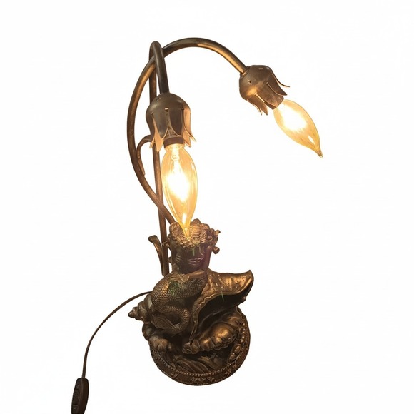 Gorgeous Bronze Mermaid Lamp! 19" Tall [1175] - Picture 7 of 10